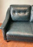 7 Foot Blue Abbyson Leather Couch - thumbnail 6 of 9