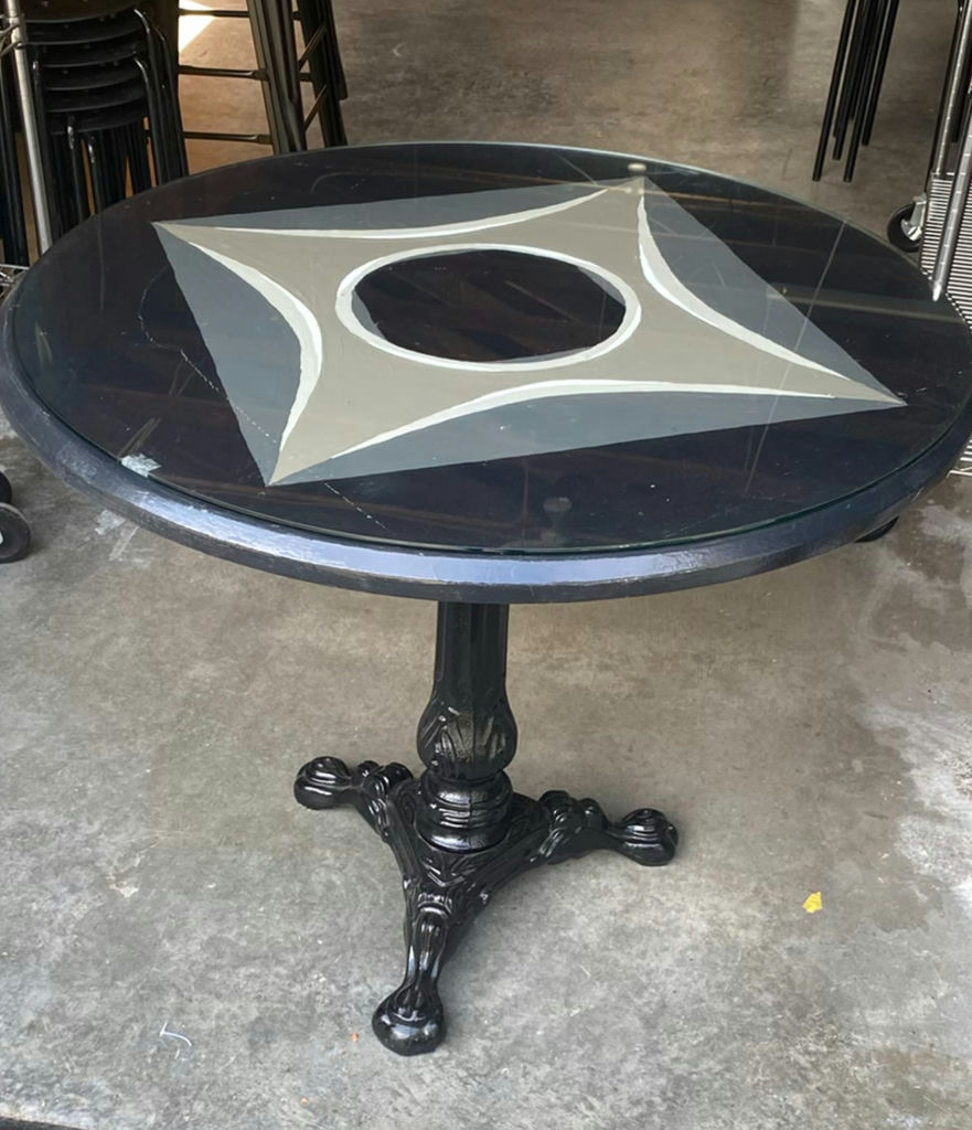 Hand Painted Solid Iron PedestalTable - image 4 of 5
