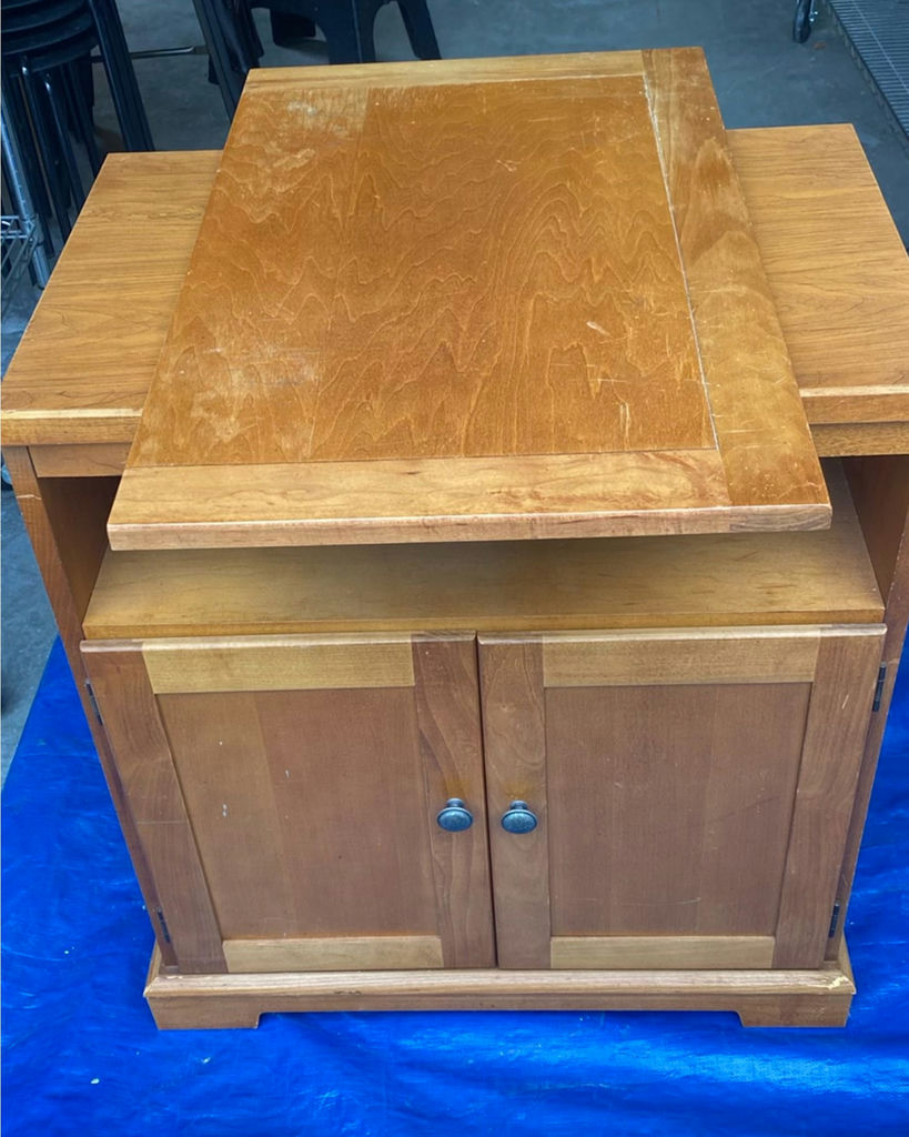 Cabinet With Pivoting Top and Small Table - image 3 of 7
