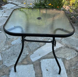 Small Glass And Metal Patio Table And Folding  Side table - thumbnail 2 of 8