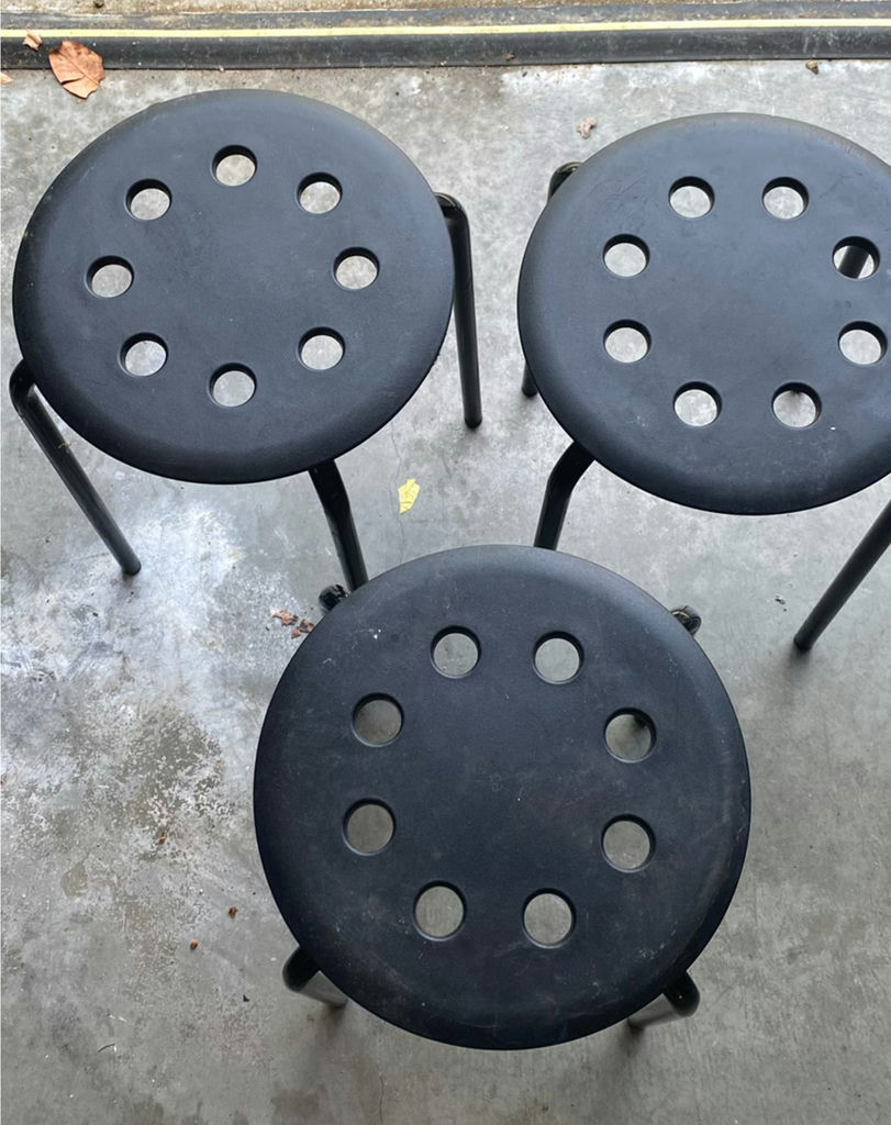6 IKEA Backless Metal Stools - image 2 of 4