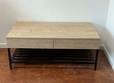Small Metal And Composite Two Drawer Coffee Table - Image 1 of 4
