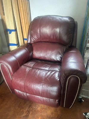 Burgundy Leather Lay-Z-Boy Recliner- Rocker - Image 1 of 6