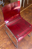 2 MCM Style Red Lucite Chairs - thumbnail 3 of 6