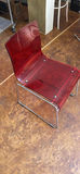 2 MCM Style Red Lucite Chairs - thumbnail 5 of 6