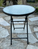 Small Glass And Metal Patio Table And Folding  Side table - thumbnail 5 of 8