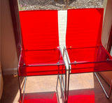 2 MCM Style Red Lucite Chairs - thumbnail 1 of 6