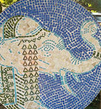 Mosaic Elephant on Metal Table Top Yard Art - thumbnail 2 of 4