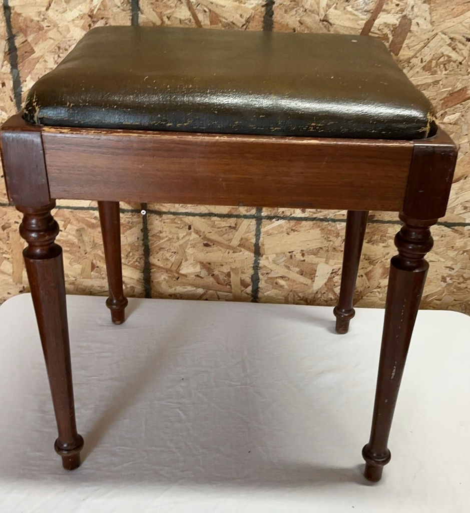 Vintage Leather Stool And Unique Original Art - image 2 of 7