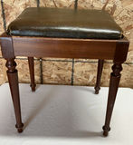 Vintage Leather Stool And Unique Original Art - thumbnail 2 of 7