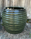 Pair Of Green Ceramic Planters - thumbnail 2 of 5