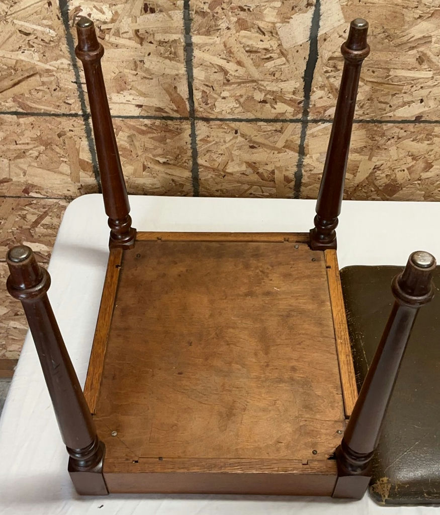 Vintage Leather Stool And Unique Original Art - image 4 of 7