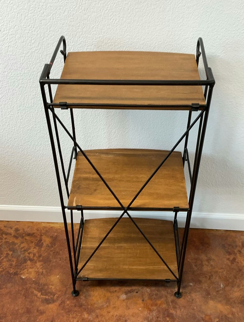 Small Metal And Wood Shelf And Table - image 3 of 7