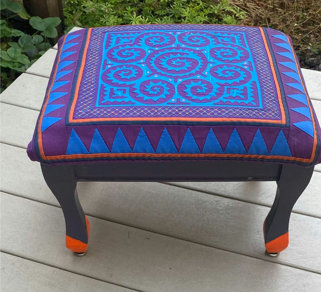 Boho Footstool and Side Table - image 2 of 7