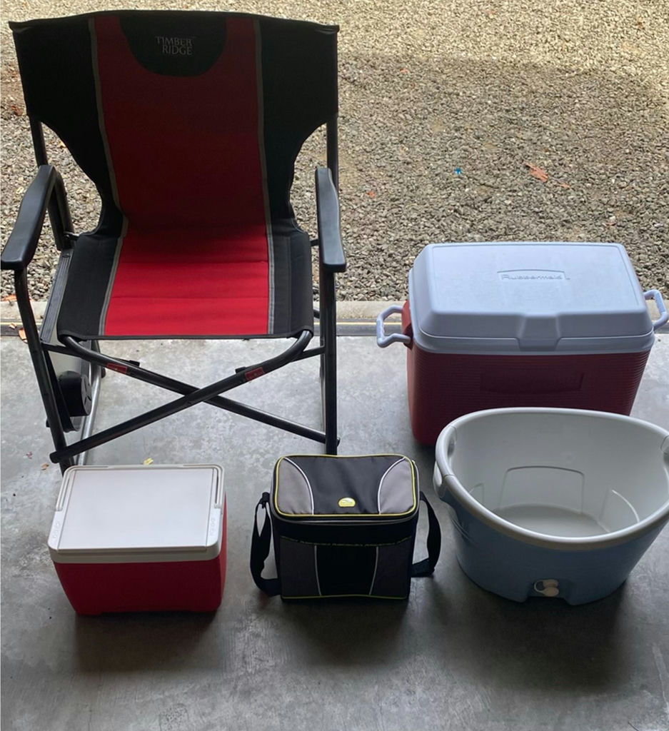 Camp Chair, Coolers And Cool Folding Bench - image 1 of 18