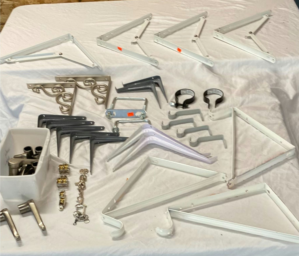 Assorted metal hardware pieces and brackets - image 1 of 8
