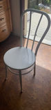 White Metal Chair and Small Wood Cabinet - thumbnail 3 of 7