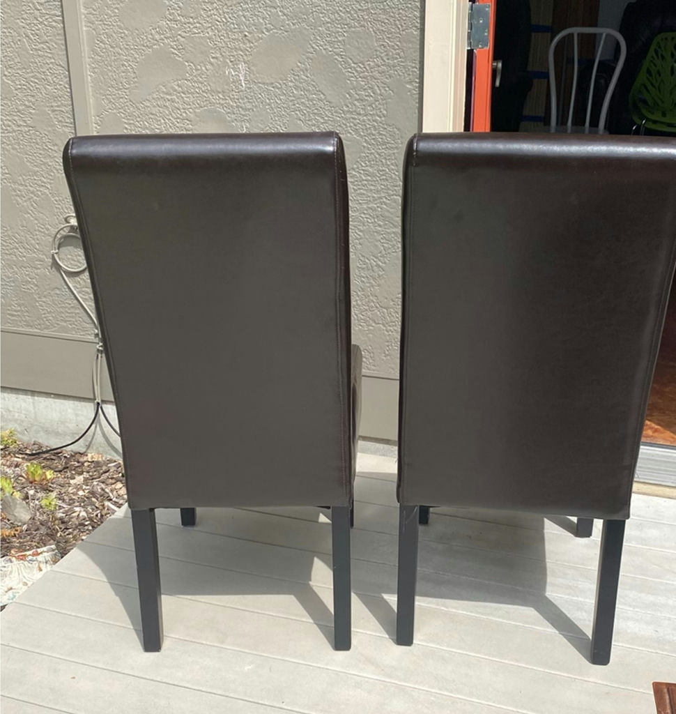 Vintage Small Table and 2 Highback Chairs - image 4 of 9