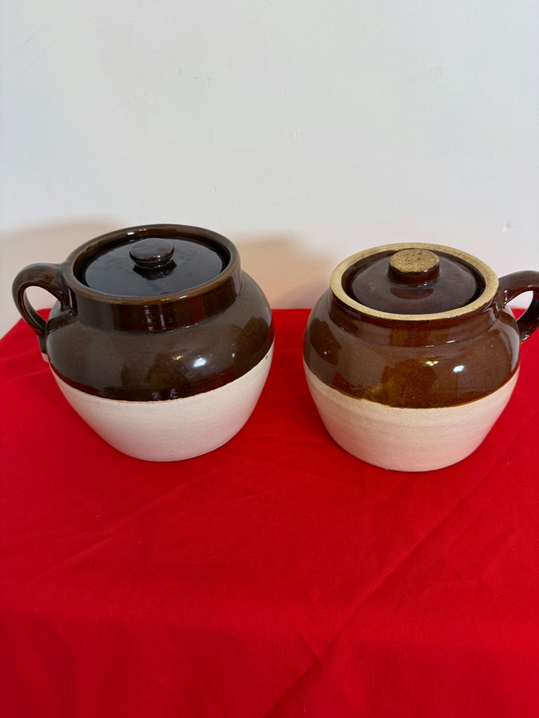Two Ceramic Crock Jars with Lids - image 2 of 4