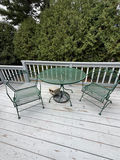 Green Metal Patio Table and Two Chairs - thumbnail 2 of 4