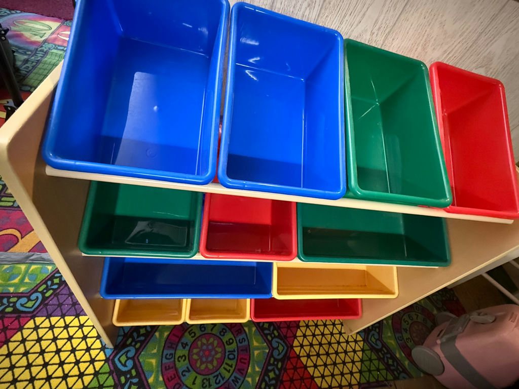 Children’s Storage Organizer with Plastic Bins - image 1 of 2