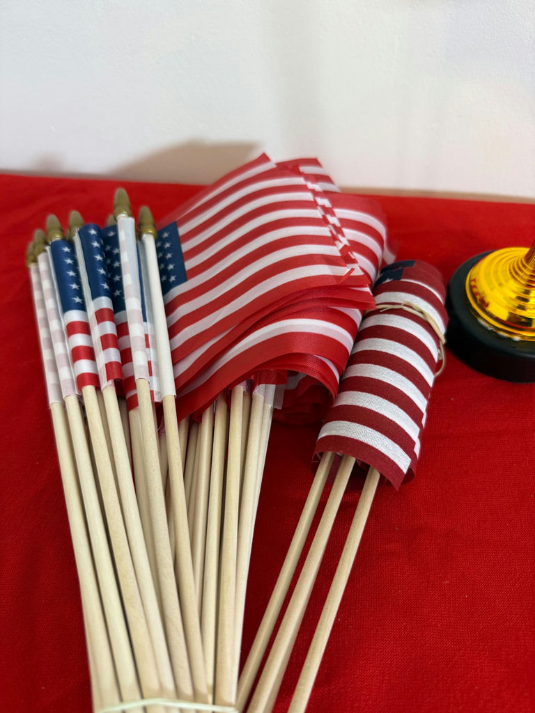 American Flags on Wooden Sticks and Desk Flag - image 1 of 2