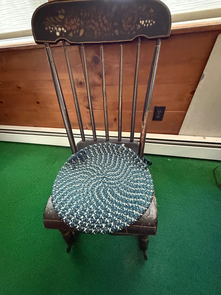 Wooden Chair with Braided Seat Cushion - image 1 of 3