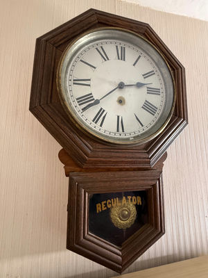 Wooden Regulator Wall Clock - Image 1 of 2