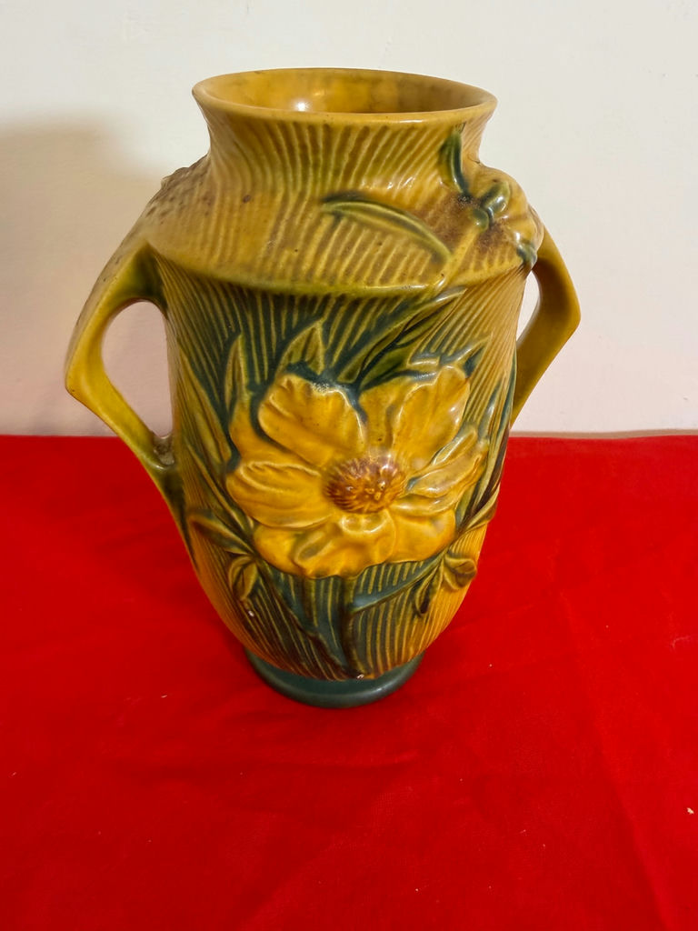 Mid century (1940s) Roseville Floral Ceramic Vase - image 1 of 2