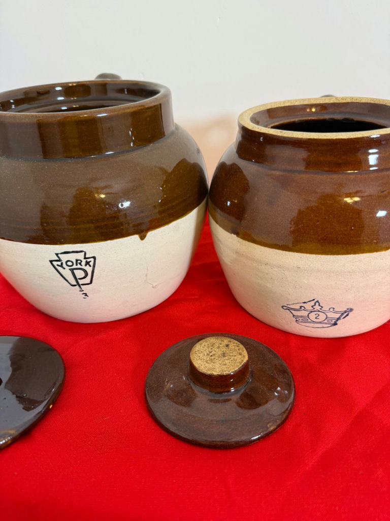 Two Ceramic Crock Jars with Lids - image 3 of 4