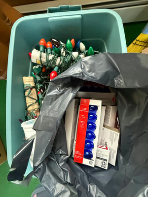 Storage Bin with Christmas String Lights and Replacement Bulbs - Image 1 of 2