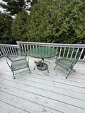 Green Metal Patio Table and Two Chairs - thumbnail 1 of 4