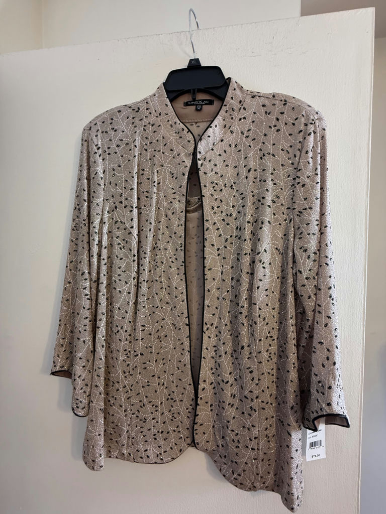 Onyx Nite Champagne Open Front Jacket - image 1 of 3