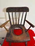 Vintage Wooden Chair with Circular Cutout Seat - thumbnail 2 of 2