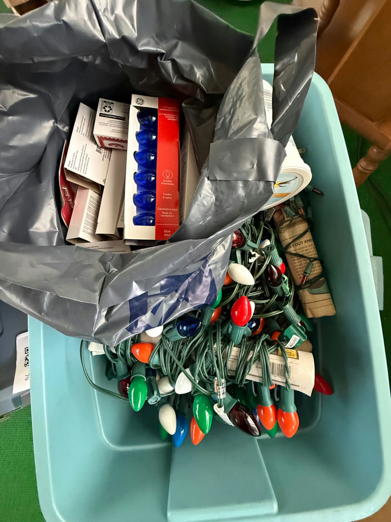 Storage Bin with Christmas String Lights and Replacement Bulbs - image 2 of 2