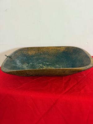 Hand-Carved Wooden Dough Bowl - Image 1 of 3