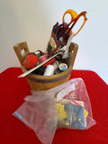 Wooden Sewing Basket with Sewing Supplies - thumbnail 2 of 2