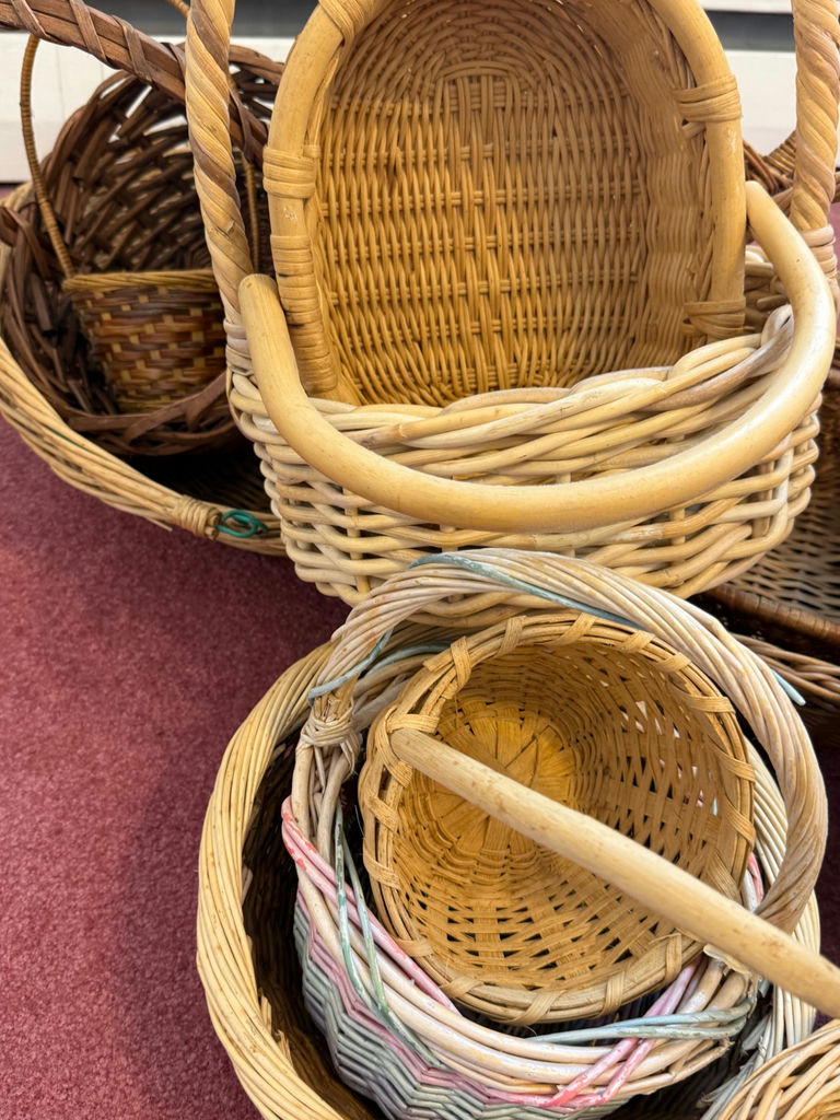 Assorted Wicker and Woven Baskets with Wooden Clothespins - image 2 of 3