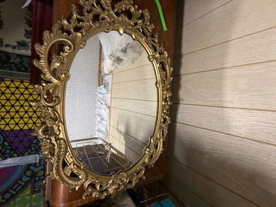 Ornate Gold-Tone Framed Wall Mirror - Image 1 of 2