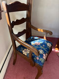 Wooden Armchair with Floral Upholstered Seat - thumbnail 2 of 2