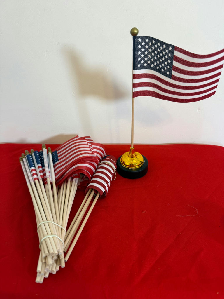 American Flags on Wooden Sticks and Desk Flag - image 2 of 2