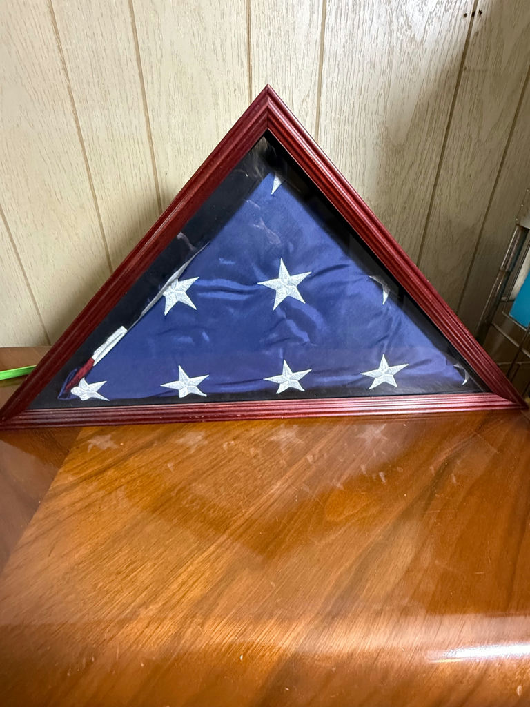 Triangular American Flag in Display Case - image 1 of 1