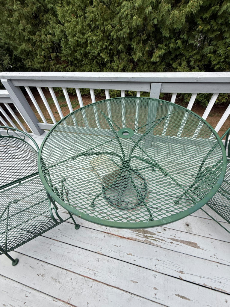 Green Metal Patio Table and Two Chairs - image 3 of 4