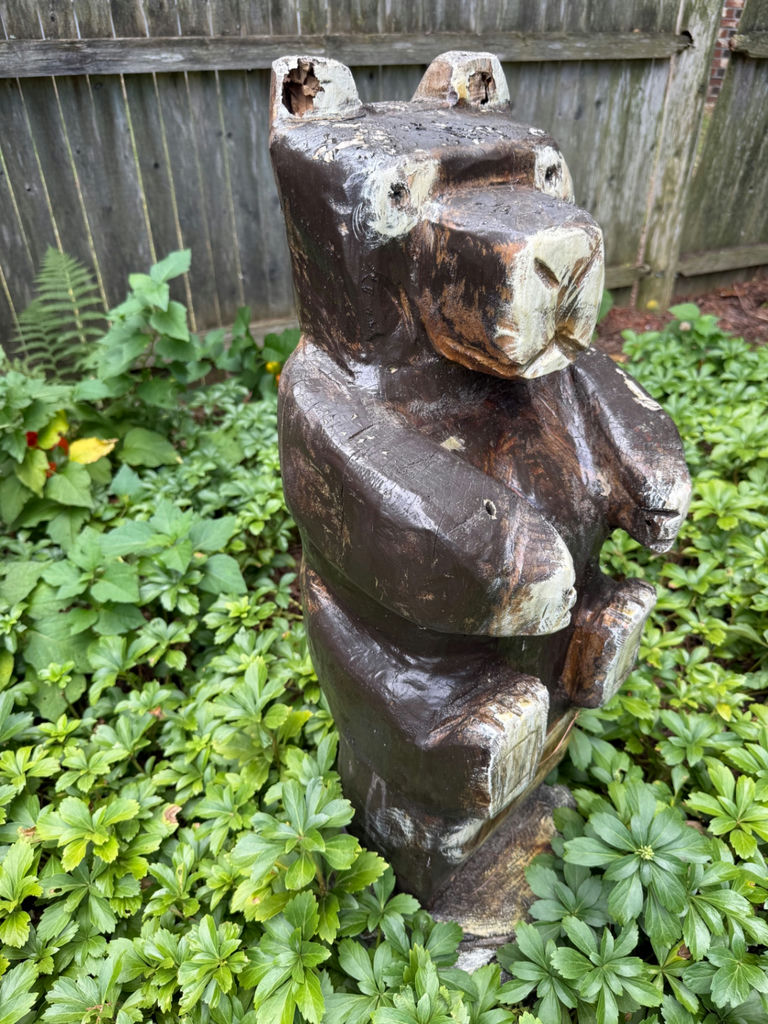Carved Wooden Bear Statue - image 2 of 2