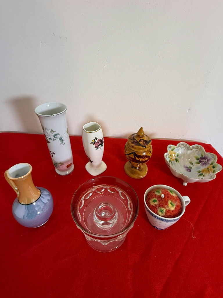 Assorted Vintage Decorative Vases, Glass Bowl, and Ceramic Items - image 1 of 7