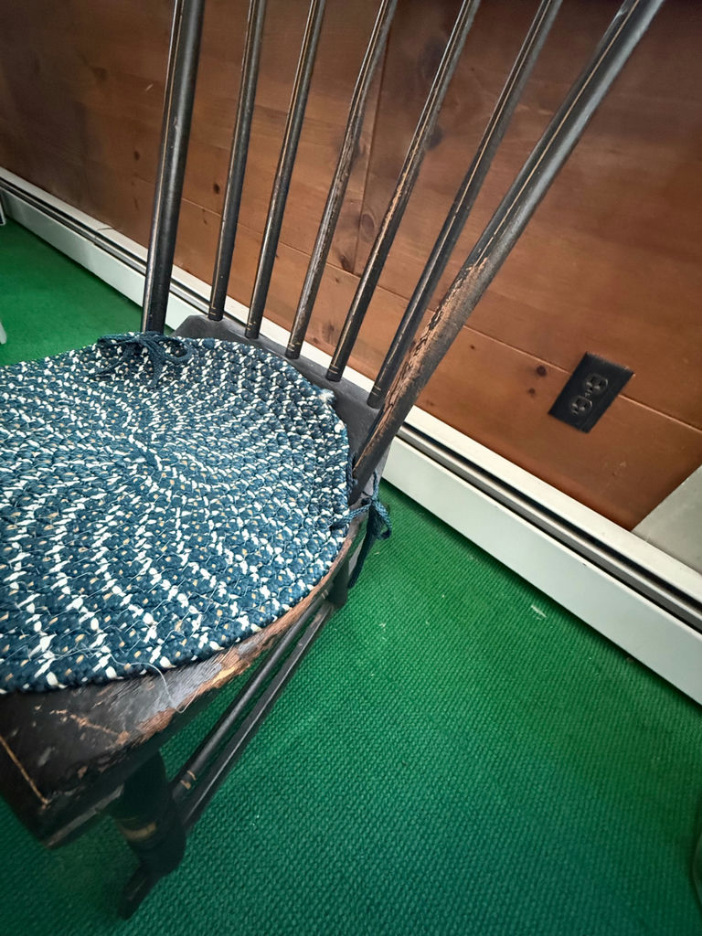 Wooden Chair with Braided Seat Cushion - image 2 of 3