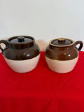 Two Ceramic Crock Jars with Lids - thumbnail 1 of 4