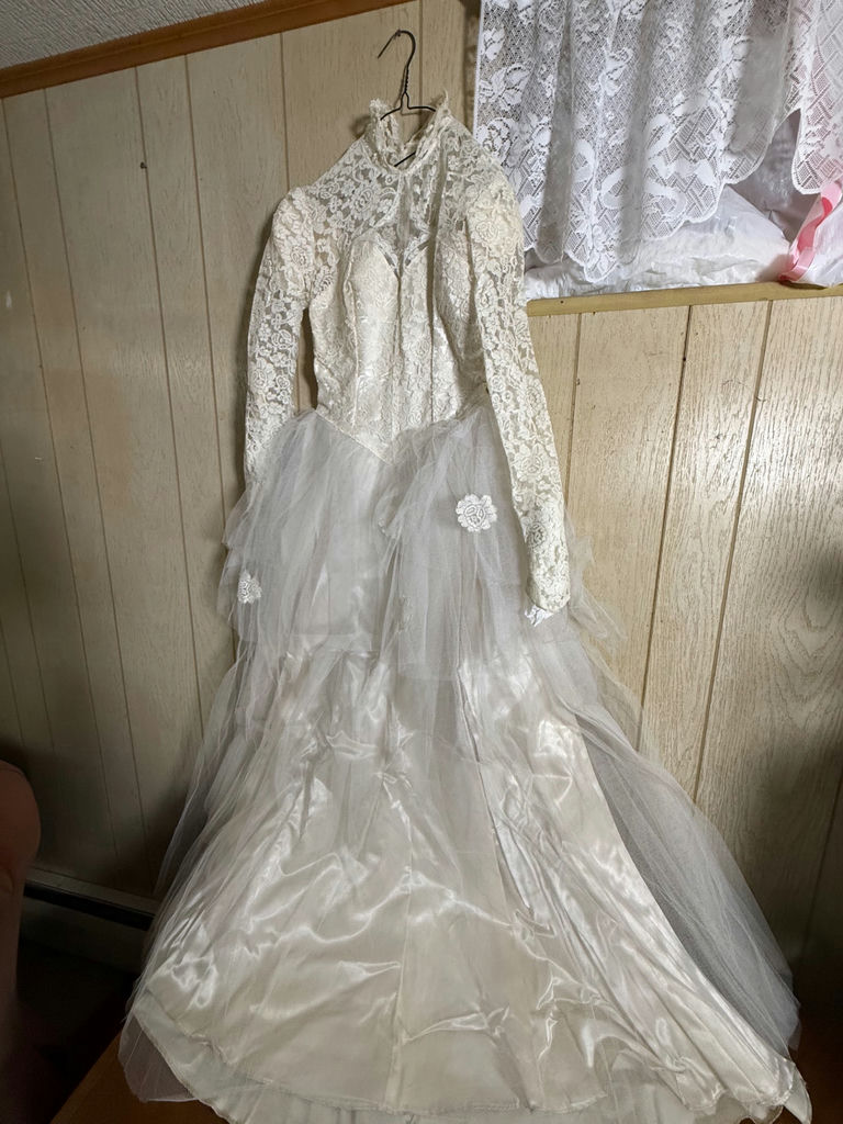 White Lace Wedding Dress - image 1 of 4