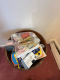 Wooden Sewing Basket Table with Sewing Supplies - thumbnail 2 of 3