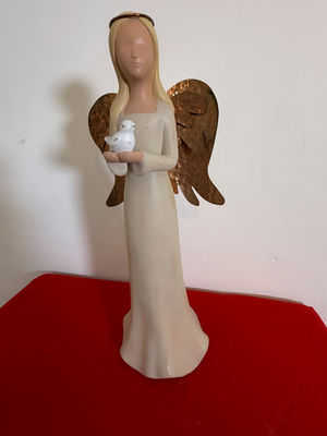 Angel Figurine with Copper Wings - Image 1 of 2
